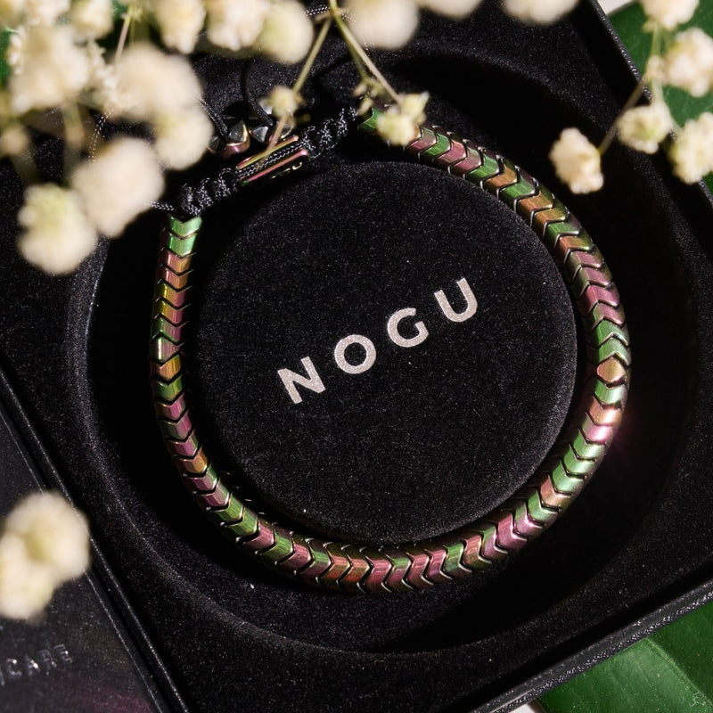 Serpentine | Unicorn Gold Hematite x Unicorn Silver | Double Wave Bracelet