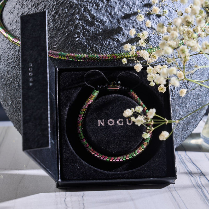 Serpentine | Unicorn Gold Hematite x Unicorn Silver | Double Wave Bracelet