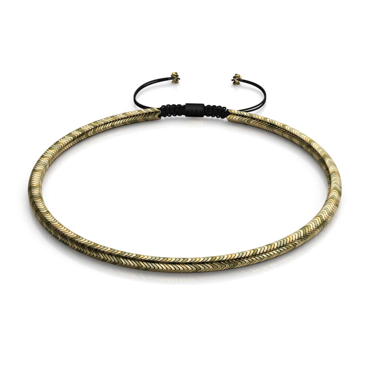 Serpentin | Bronze Hématite x Gunmetal | Collier Double Vague