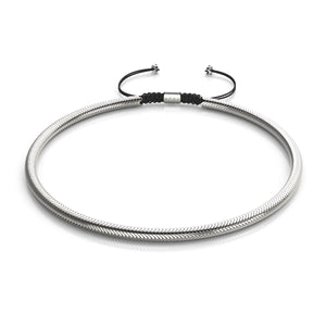 Serpentin | Chrome Hématite x Argent | Collier Double Vague