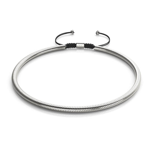 Serpentin | Chrome Hématite x Argent | Collier Double Vague