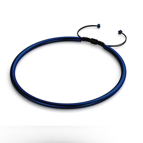 Serpentine | Cobalt Hematite x Gunmetal | Double Wave Necklace