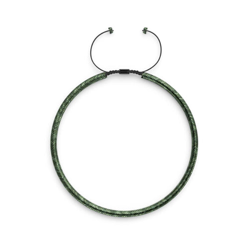 Serpentine | Emerald Hematite x Gunmetal | Double Wave Necklace