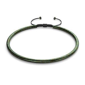Serpentin | Hématite émeraude x Gunmetal | Collier Double Vague