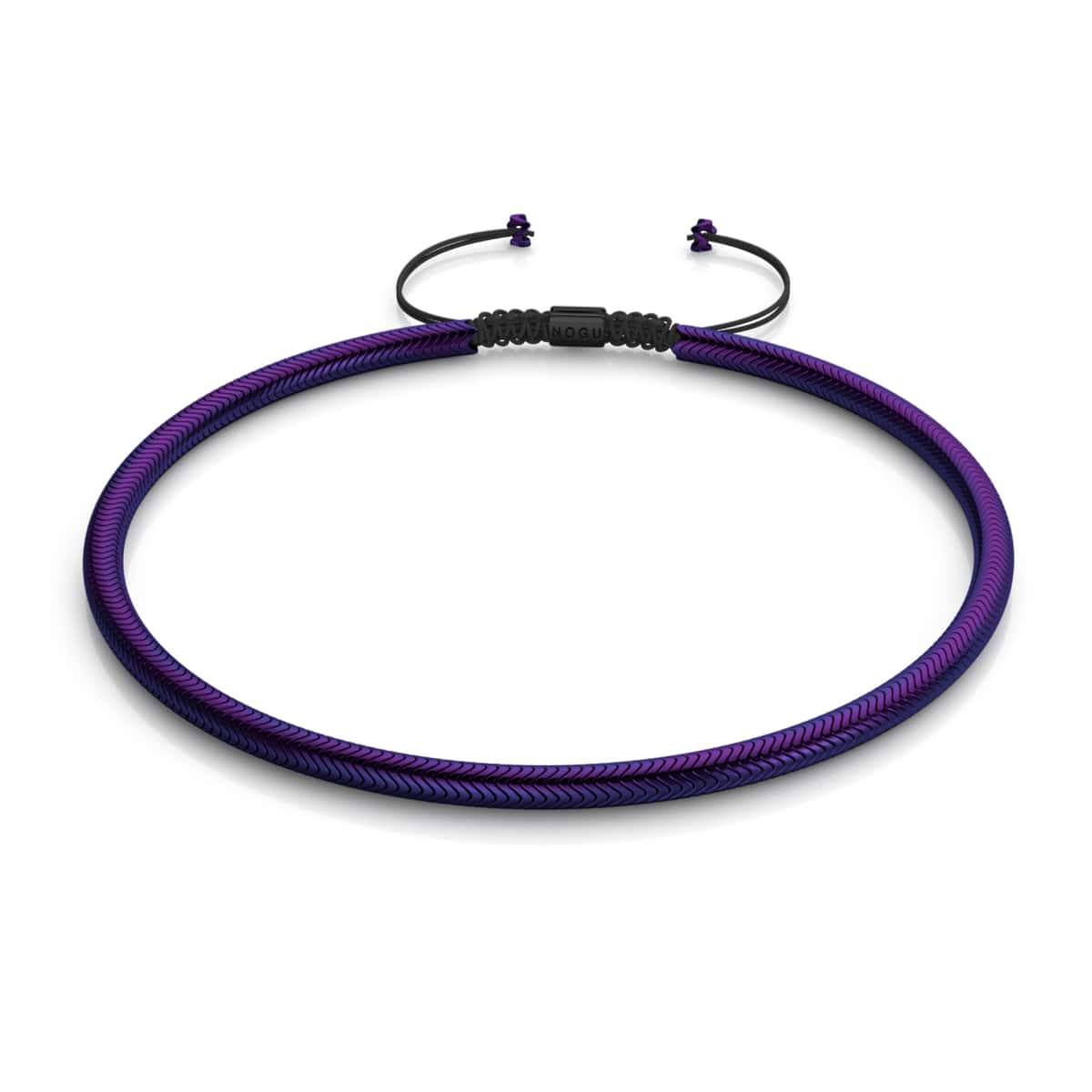 Serpentin | Héliotrope Hématite x Gunmetal | Collier Double Vague