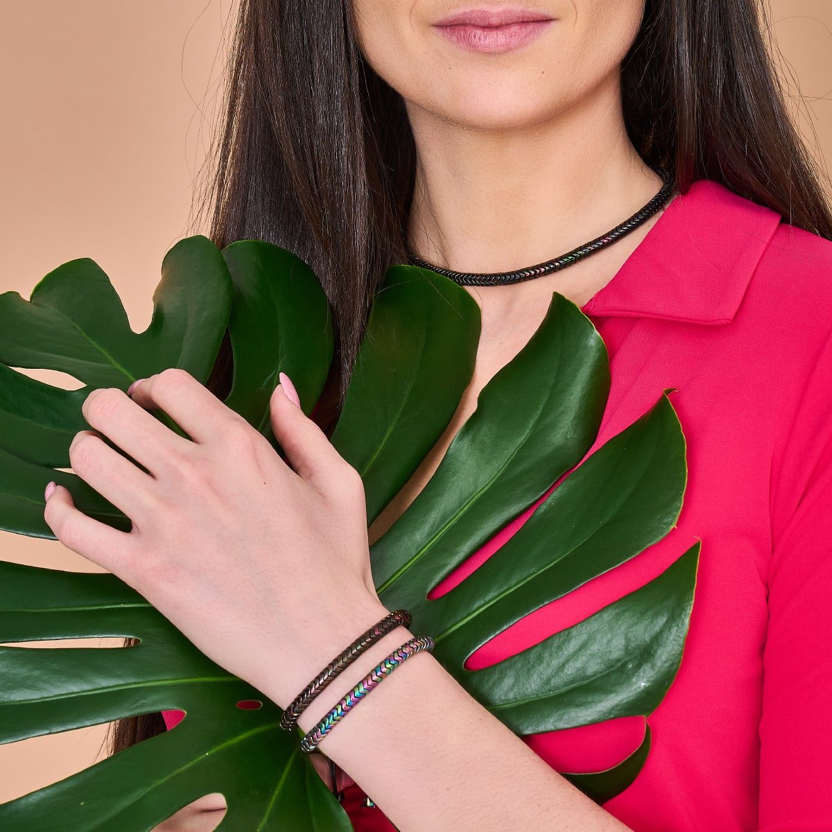 Serpentin | Rainbow Eclipse Hématite x Gunmetal | Collier Double Vague