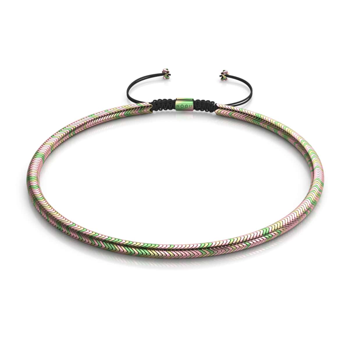 Serpentin | Licorne Or Hématite x Licorne Argent | Collier Double Vague