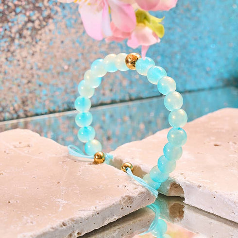 Mousse aux myrtilles | Verre scintillant | Bracelet macramé