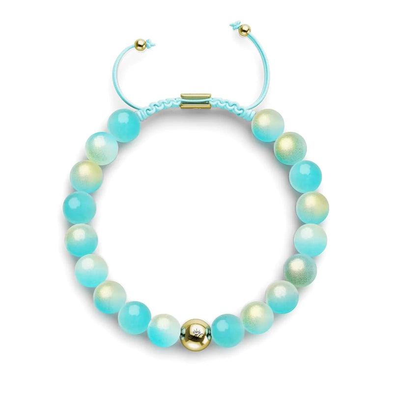 Mousse aux myrtilles | Verre scintillant | Bracelet macramé