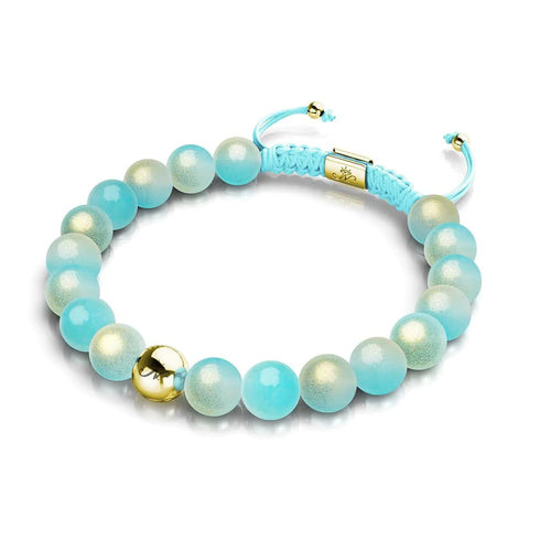 Mousse aux myrtilles | Verre scintillant | Bracelet macramé