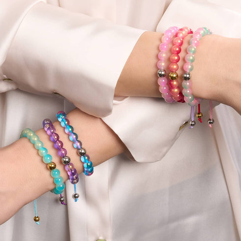 Grape Soda | Shimmer Glass | Macrame Bracelet