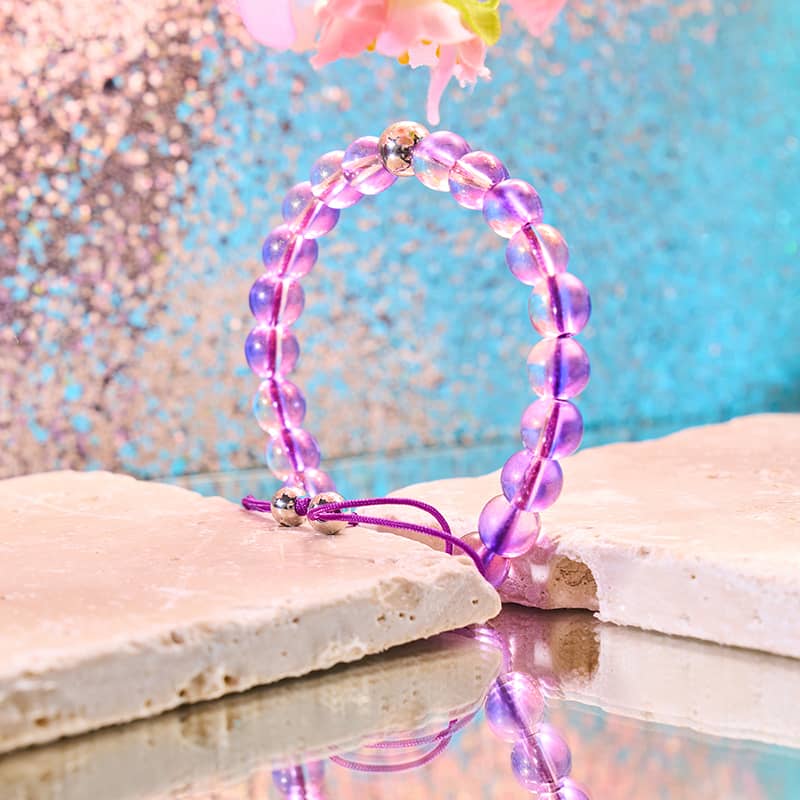 Grape Soda | Shimmer Glass | Macrame Bracelet