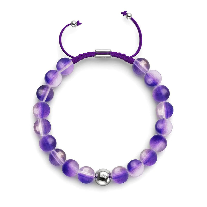 Grape Soda | Shimmer Glass | Macrame Bracelet
