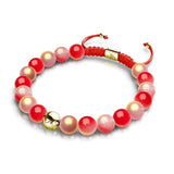 Cerise au marasquin | Verre scintillant | Bracelet macramé