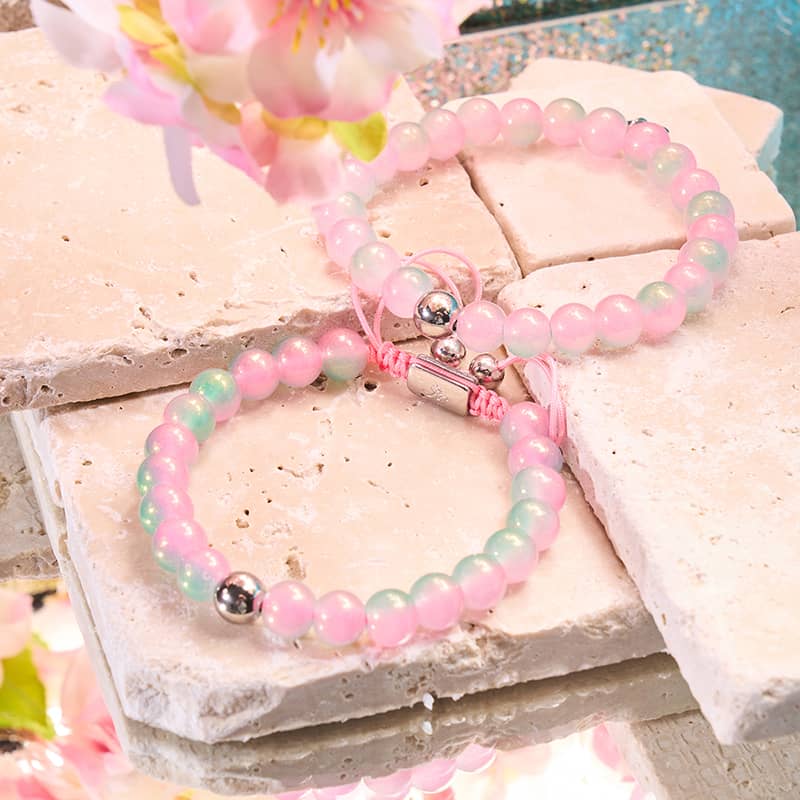 Sliced Melon | Shimmer Glass | Macrame Bracelet