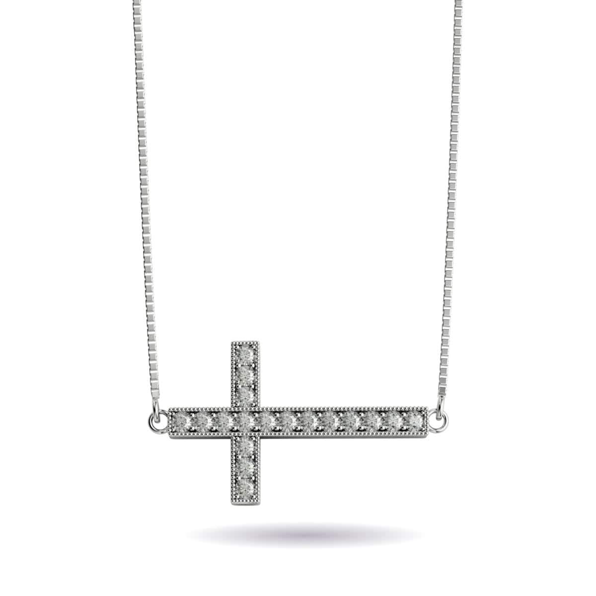 béni | Argent sterling .925 | Collier Fermoir Infini Croix de Cristal