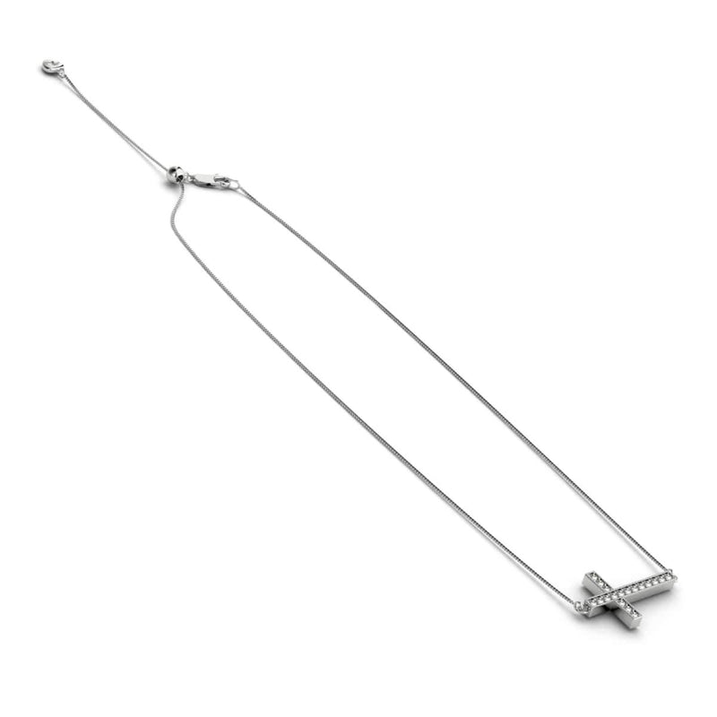 béni | Argent sterling .925 | Collier Fermoir Infini Croix de Cristal