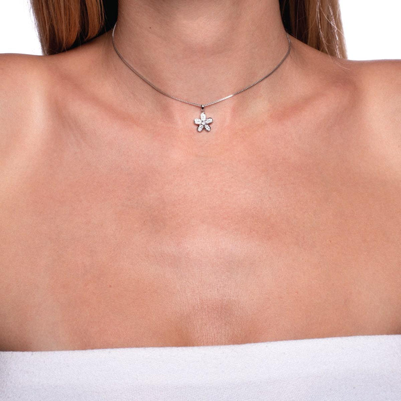 Flower Power | Argent sterling .925 | Collier fermoir infini en cristal