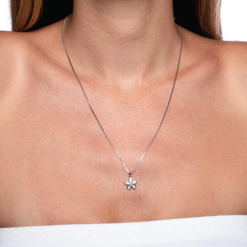Flower Power | Argent sterling .925 | Collier fermoir infini en cristal