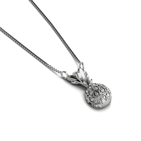 Pina colada | Argent sterling .925 | Collier fermoir infini cristal ananas