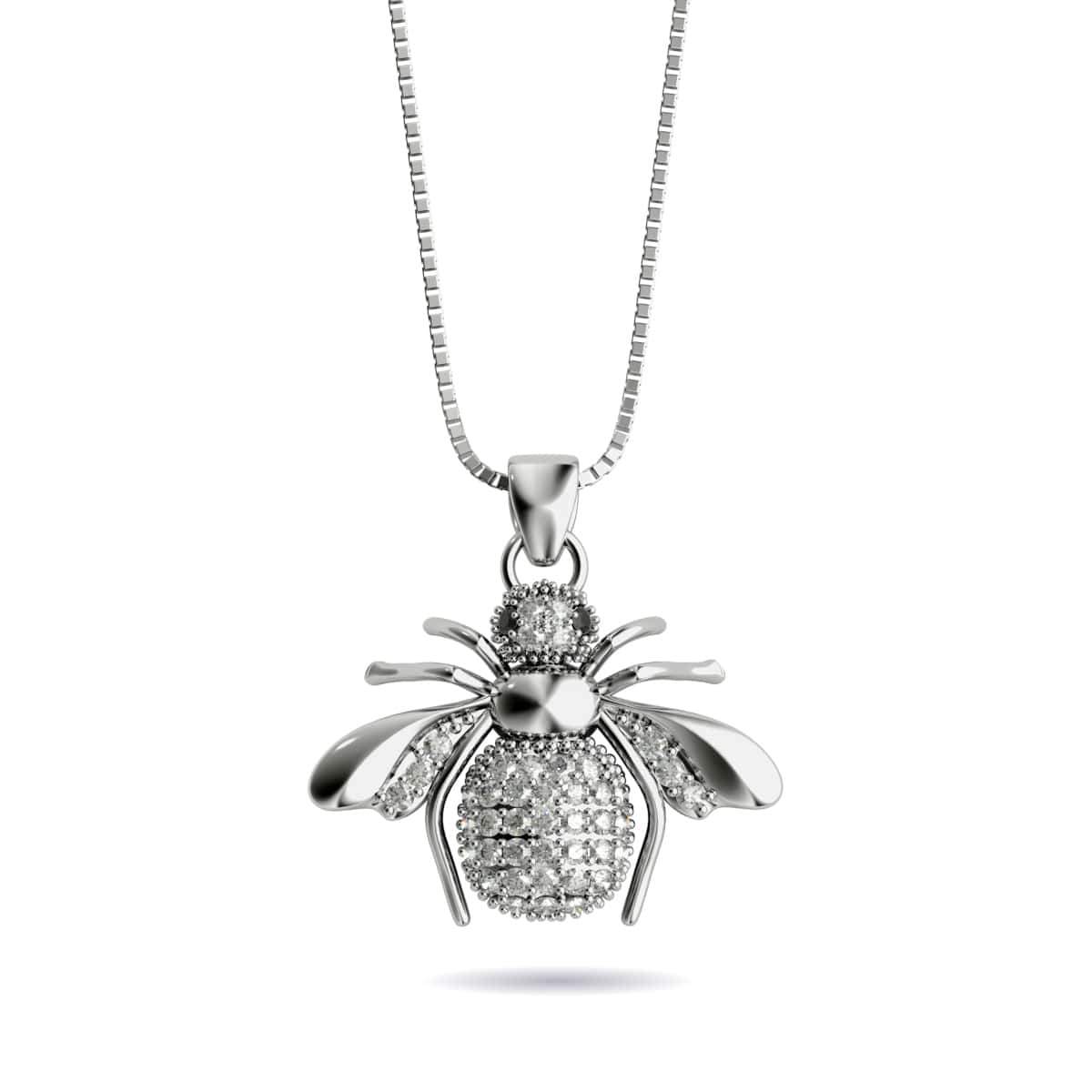 Queen | .925 Sterling Silver | Crystal Honeybee Infinity Clasp Necklace