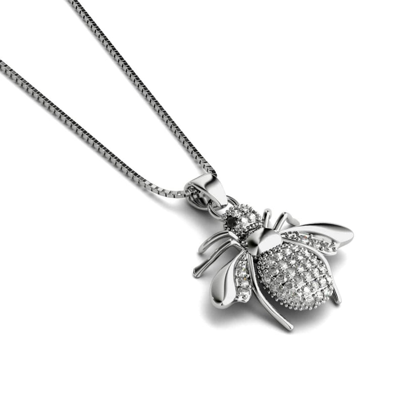 Queen | .925 Sterling Silver | Crystal Honeybee Infinity Clasp Necklace