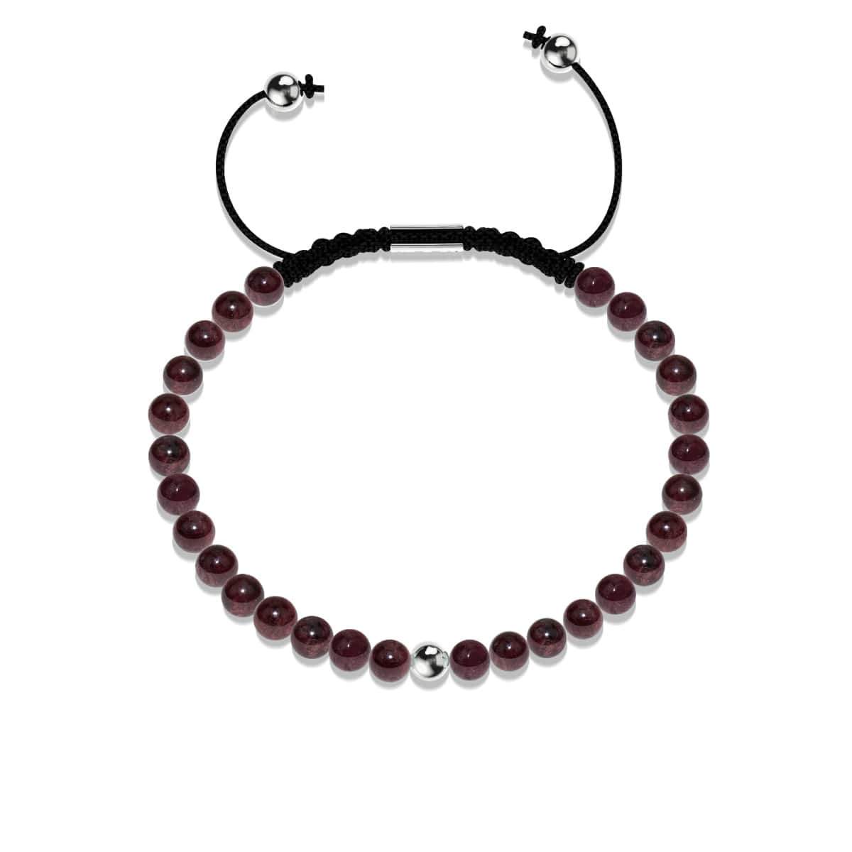 Cornaline | Argent sterling .925 | Bracelet en macramé avec pierres précieuses Focus