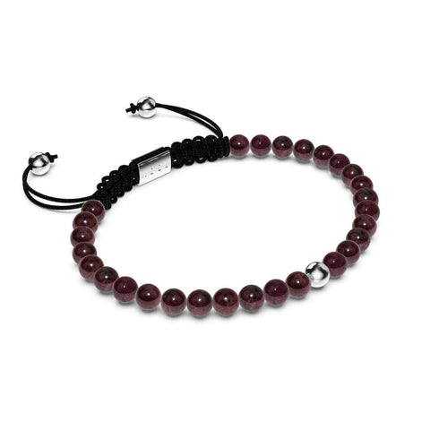 Cornaline | Argent sterling .925 | Bracelet en macramé avec pierres précieuses Focus