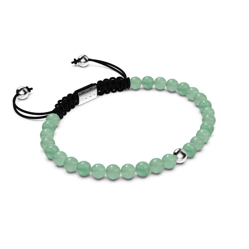 Jade Vert | Argent sterling .925 | Bracelet en macramé avec pierres précieuses Focus