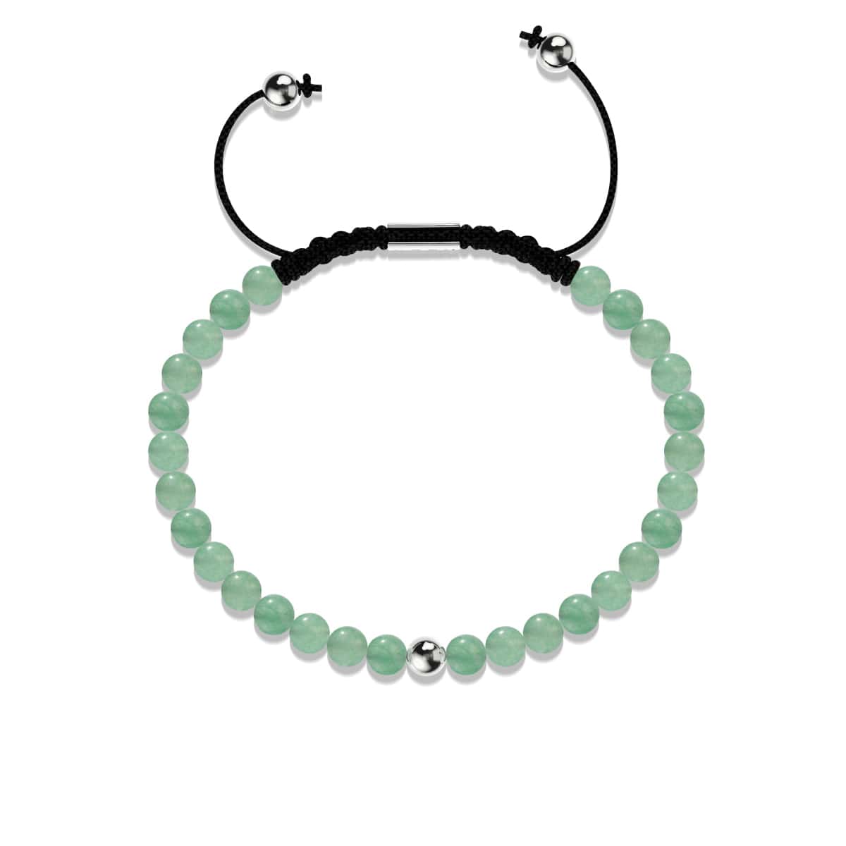 Jade Vert | Argent sterling .925 | Bracelet en macramé avec pierres précieuses Focus