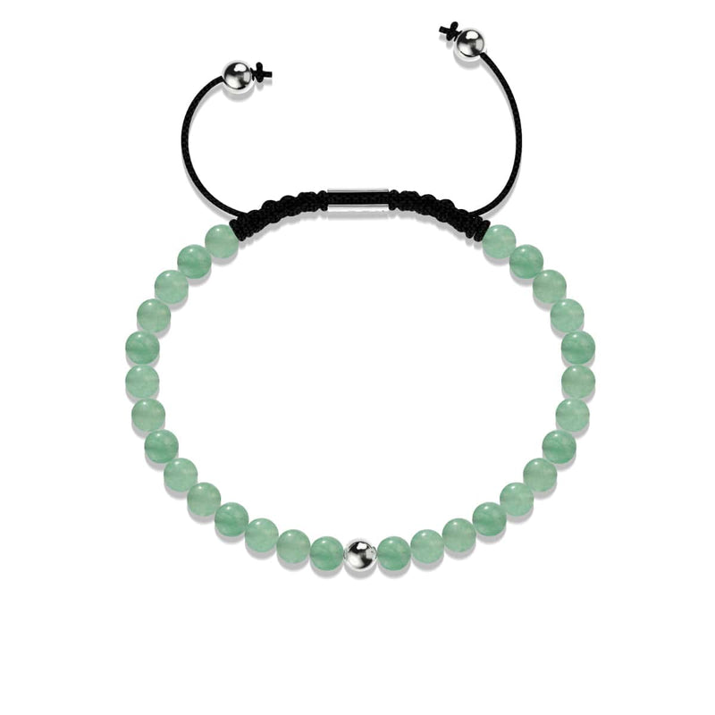 Jade Vert | Argent sterling .925 | Bracelet en macramé avec pierres précieuses Focus