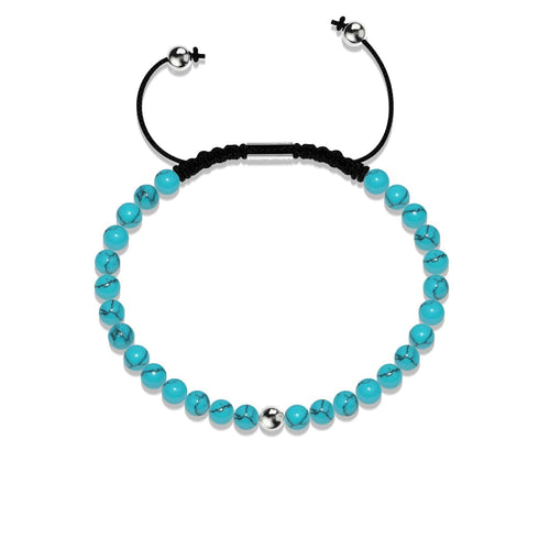 turquoise | Argent sterling .925 | Bracelet en macramé avec pierres précieuses Focus