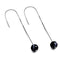 Agate ligne noire | Argent sterling .925 | Boucles d'oreilles à enfiler avec chaîne en pierres précieuses