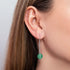 Jade Vert | Argent sterling .925 | Boucles d'oreilles à enfiler avec chaîne en pierres précieuses