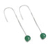 Jade Vert | Argent sterling .925 | Boucles d'oreilles à enfiler avec chaîne en pierres précieuses