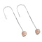 Aventurine rose | Argent sterling .925 | Boucles d'oreilles à enfiler avec chaîne en pierres précieuses