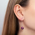 Régalite violette | Argent sterling .925 | Boucles d'oreilles à enfiler avec chaîne en pierres précieuses