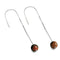 Jaspe rouge Picasso | Argent sterling .925 | Boucles d'oreilles à enfiler avec chaîne en pierres précieuses