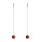 Red Turquoise | .925 Sterling Silver | Gemstone Chain Drop Threader Earrings