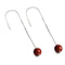 Rhodonite | Argent sterling .925 | Boucles d'oreilles à enfiler avec chaîne en pierres précieuses
