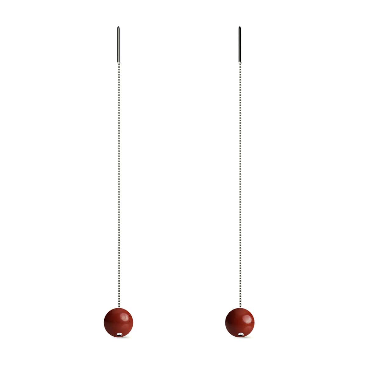 Rhodonite | .925 Sterling Silver | Gemstone Chain Drop Threader Earrings