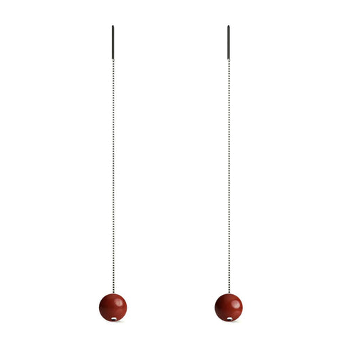 Rhodonite | .925 Sterling Silver | Gemstone Chain Drop Threader Earrings