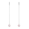 Rose Quartz | .925 Sterling Silver | Chain Drop Threader Gemstone Earrings