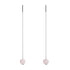 Rose Quartz | .925 Sterling Silver | Chain Drop Threader Gemstone Earrings