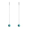 turquoise | Argent sterling .925 | Boucles d'Oreilles Chaîne Drop Threader Gemstone