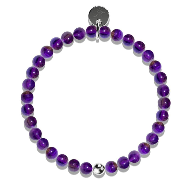 Améthyste | Argent sterling .925 | Bracelet de perles de pierres précieuses de guérison