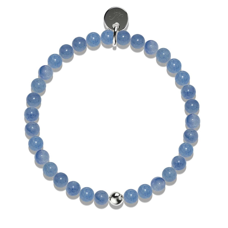 Aventurine bleue | Argent sterling .925 | Bracelet de perles de pierres précieuses de guérison