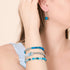Agate Ligne Bleue | Argent sterling .925 | Bracelet de perles de pierres précieuses de guérison