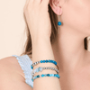 Agate Ligne Bleue | Argent sterling .925 | Bracelet de perles de pierres précieuses de guérison