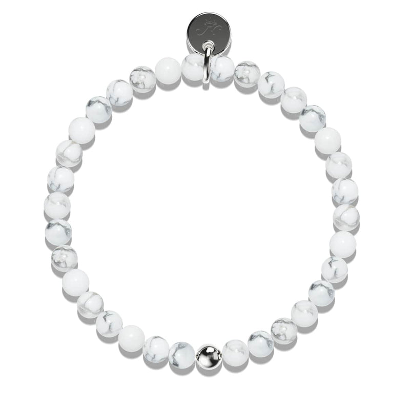 Howlite | .925 Sterling Silver | Healing Gemstone Bead Bracelet